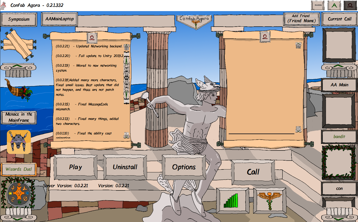 Confab Agora Main Window